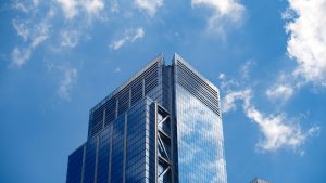 Office building against the sky